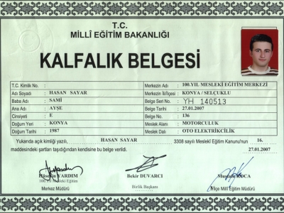Kalfalık Belgemiz